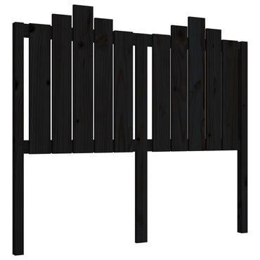 Bed Headboard Black 126X4X110 Cm Solid Wood Pine