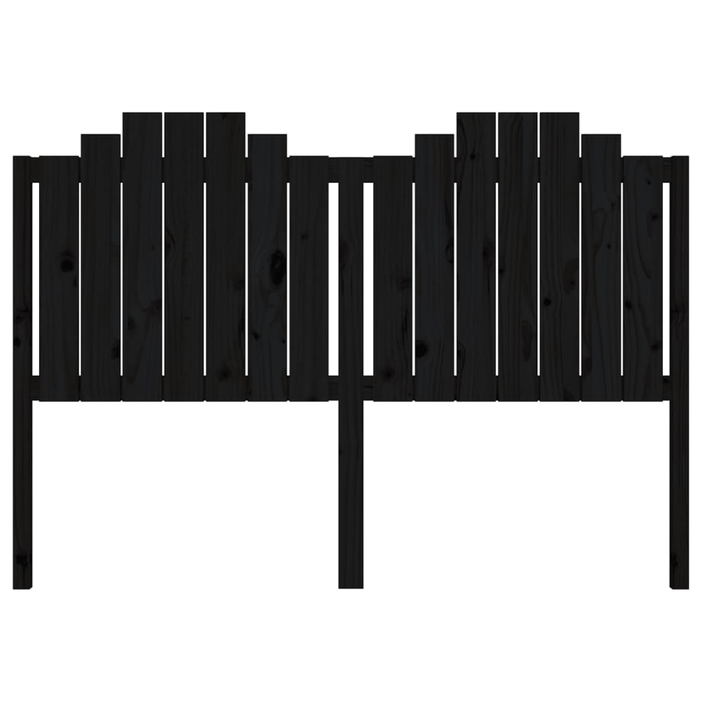 Bed Headboard Black 166X4X110 Cm Solid Wood Pine