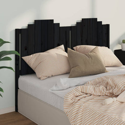 Bed Headboard Black 166X4X110 Cm Solid Wood Pine