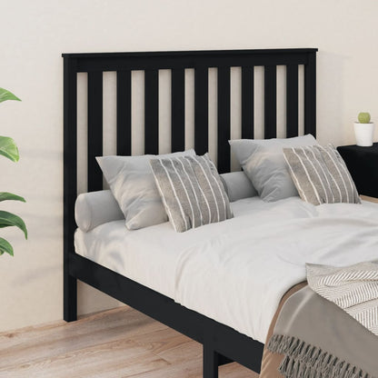 Bed Headboard Black 126X6X101 Cm Solid Wood Pine