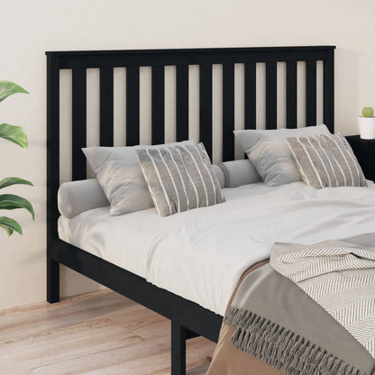 Bed Headboard Black 166X6X101 Cm Solid Wood Pine