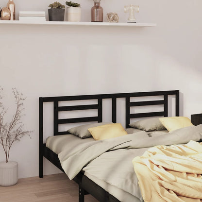 Bed Headboard Black 166X4X100 Cm Solid Pine Wood