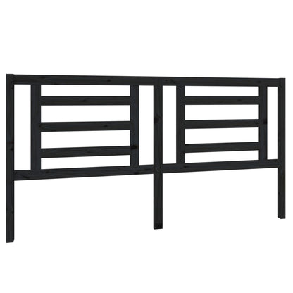 Bed Headboard Black 186X4X100 Cm Solid Pine Wood