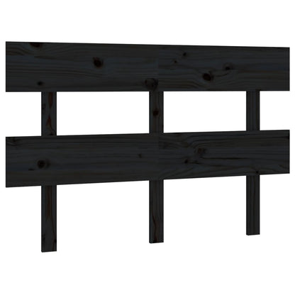 Bed Headboard Black 138X3X81 Cm Solid Wood Pine