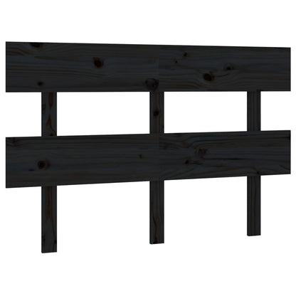 Bed Headboard Black 144X3X81 Cm Solid Wood Pine