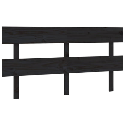 Bed Headboard Black 164X3X81 Cm Solid Wood Pine