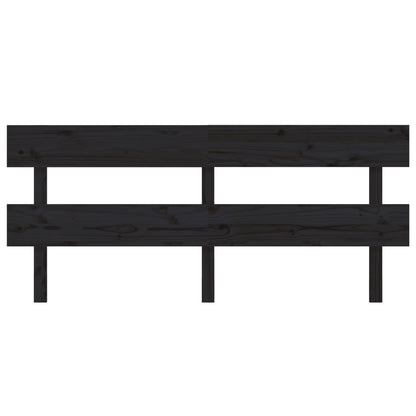 Bed Headboard Black 184X3X81 Cm Solid Wood Pine