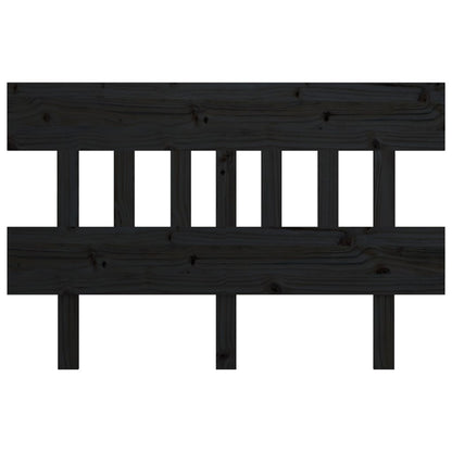 Bed Headboard Black 123.5X3X81 Cm Solid Wood Pine