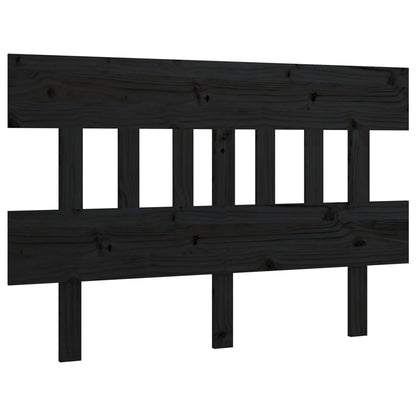 Bed Headboard Black 153.5X3X81 Cm Solid Wood Pine