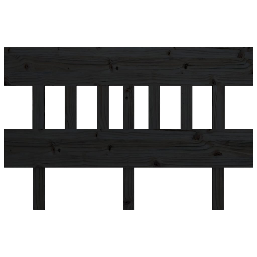 Bed Headboard Black 163.5X3X81 Cm Solid Wood Pine