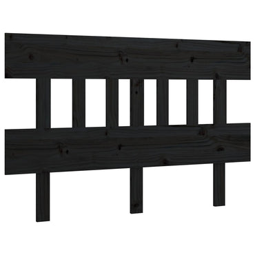 Bed Headboard Black 203.5X3X81 Cm Solid Wood Pine