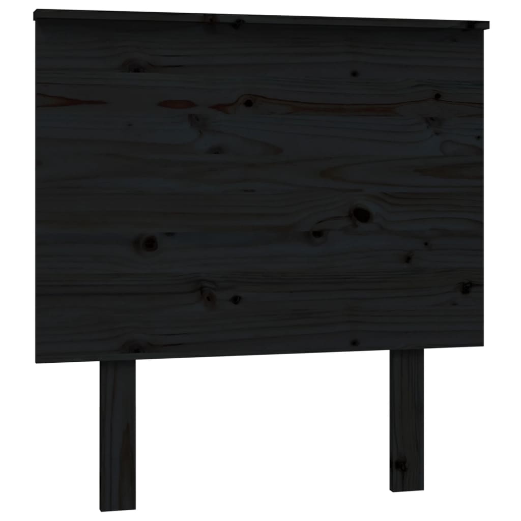 Bed Headboard Black 79X6X82.5 Cm Solid Wood Pine