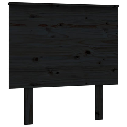 Bed Headboard Black 79X6X82.5 Cm Solid Wood Pine