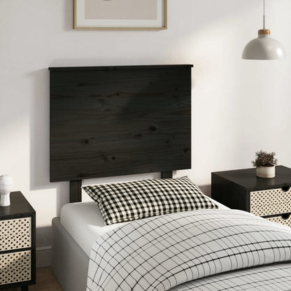 Bed Headboard Black 79X6X82.5 Cm Solid Wood Pine