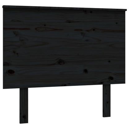 Bed Headboard Black 94X6X82.5 Cm Solid Wood Pine