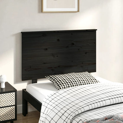 Bed Headboard Black 94X6X82.5 Cm Solid Wood Pine