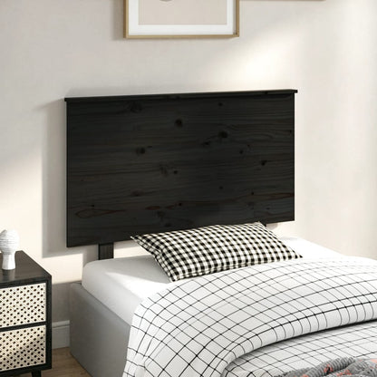 Bed Headboard Black 94X6X82.5 Cm Solid Wood Pine