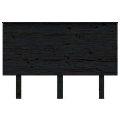 Bed Headboard Black 124X6X82.5 Cm Solid Wood Pine