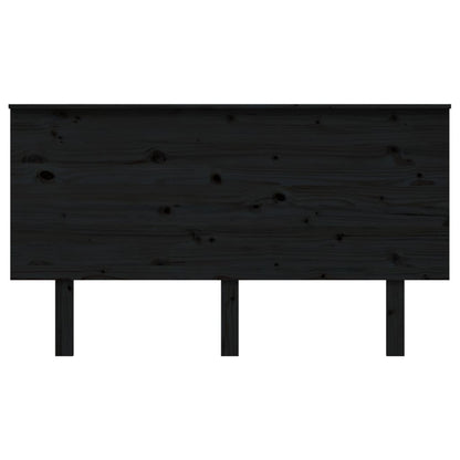 Bed Headboard Black 144X6X82.5 Cm Solid Wood Pine