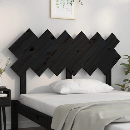 Bed Headboard Black 132X3X81 Cm Solid Wood Pine