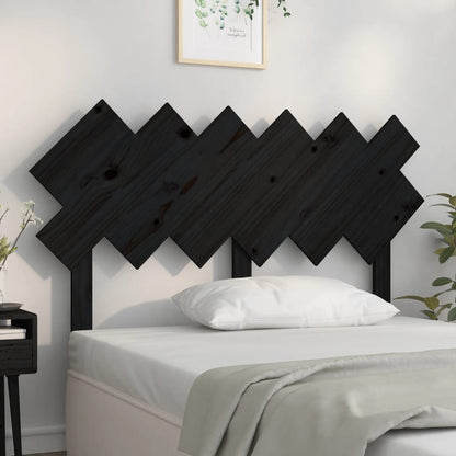 Bed Headboard Black 132X3X81 Cm Solid Wood Pine