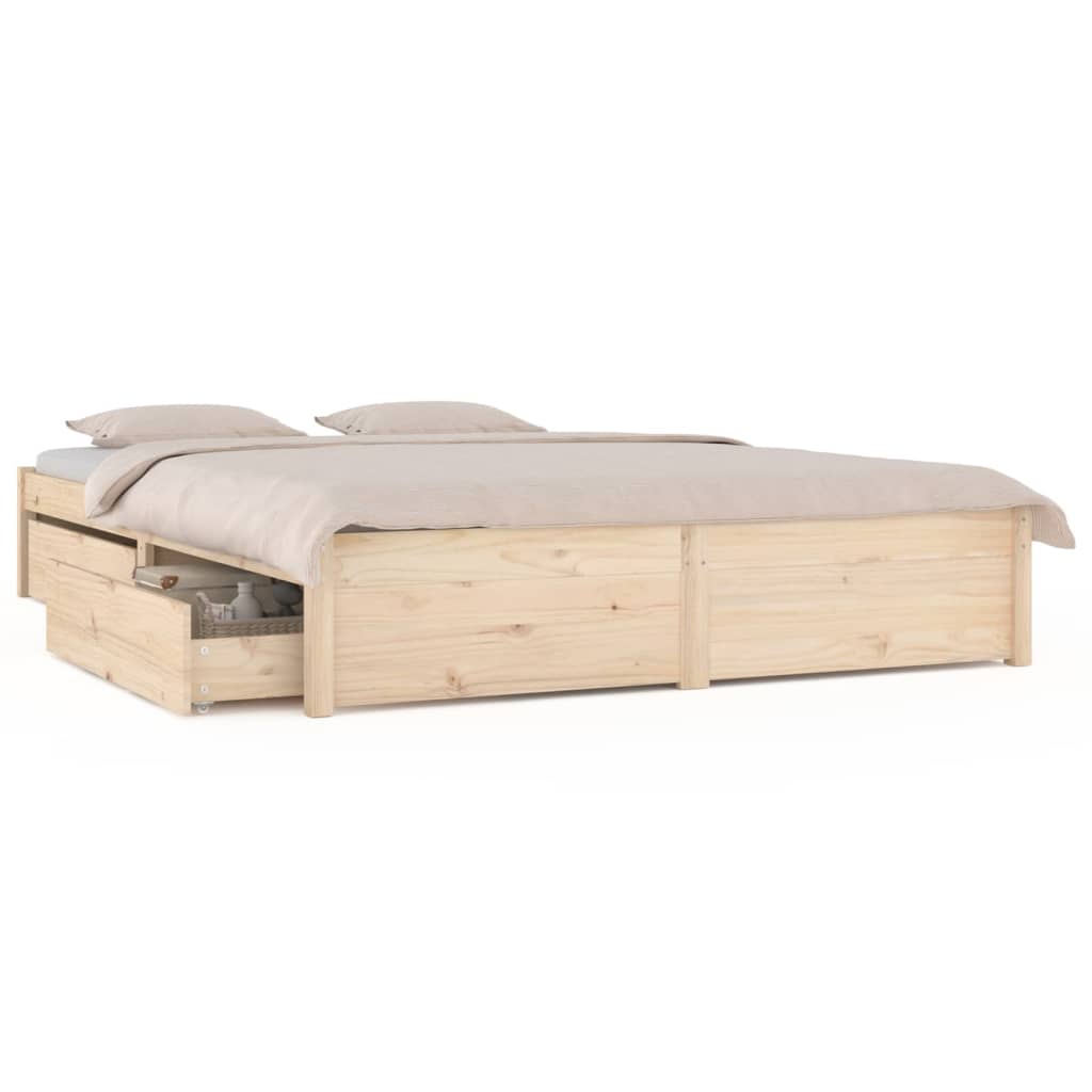 Bed Frame With Drawers 120X190 Cm Small Double