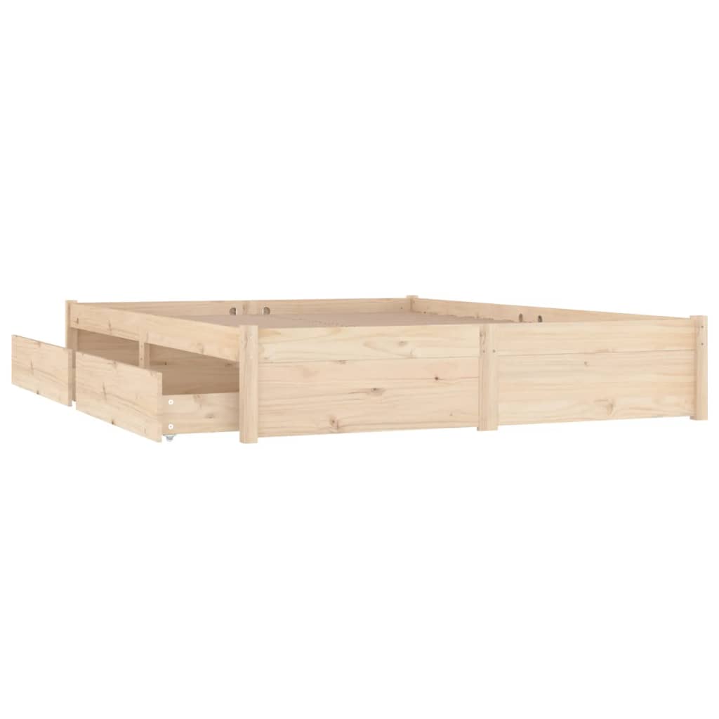 Bed Frame With Drawers 120X190 Cm Small Double