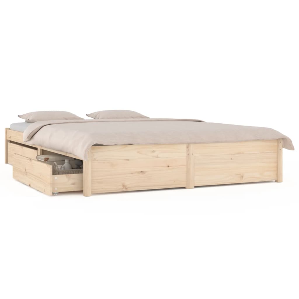 Bed Frame With Drawers 150X200 Cm King Size