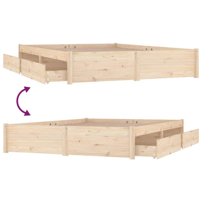 Bed Frame With Drawers 150X200 Cm King Size