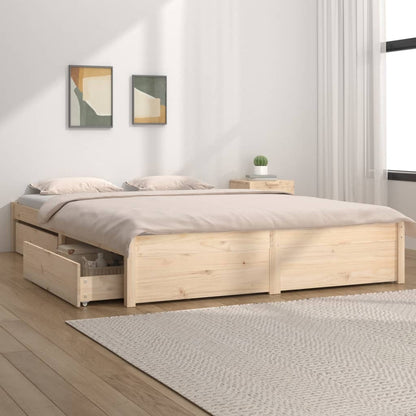 Bed Frame With Drawers 180X200 Cm Super King Size