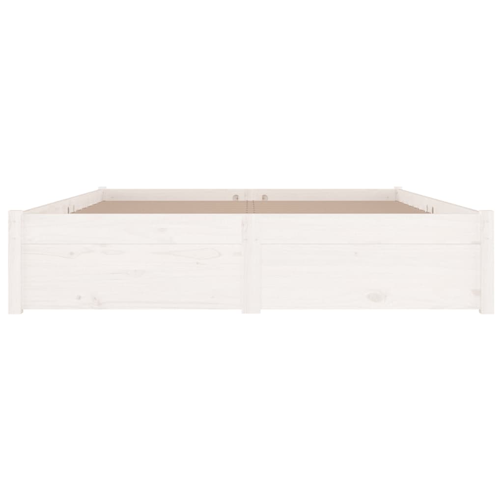 Bed Frame With Drawers White 180X200 Cm Super King Size