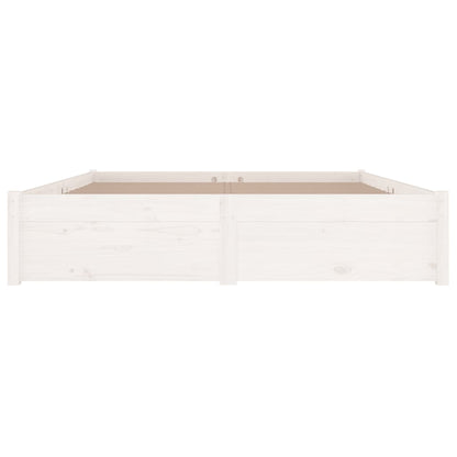 Bed Frame With Drawers White 180X200 Cm Super King Size