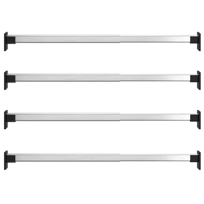 Telescopic Wardrobe Rails 4 Pcs Silver 58-100 Cm | Adjustable | Aluminium | 4 Rails | 58-100cm