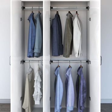 Telescopic Wardrobe Rails 4 Pcs Silver 58-100 Cm | Adjustable | Aluminium | 4 Rails | 58-100cm