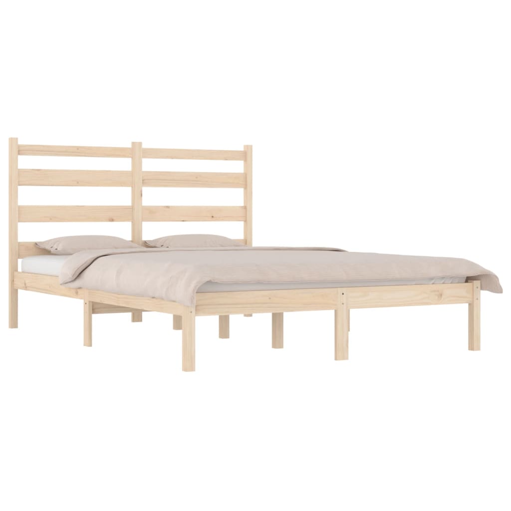 3103628 Bed Frame Without Mattress Solid Wood 140X190 Cm (809997+818420)