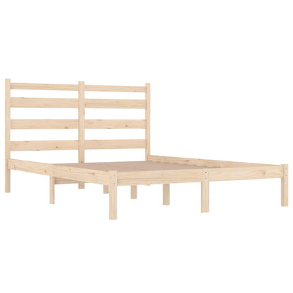 3103628 Bed Frame Without Mattress Solid Wood 140X190 Cm (809997+818420)