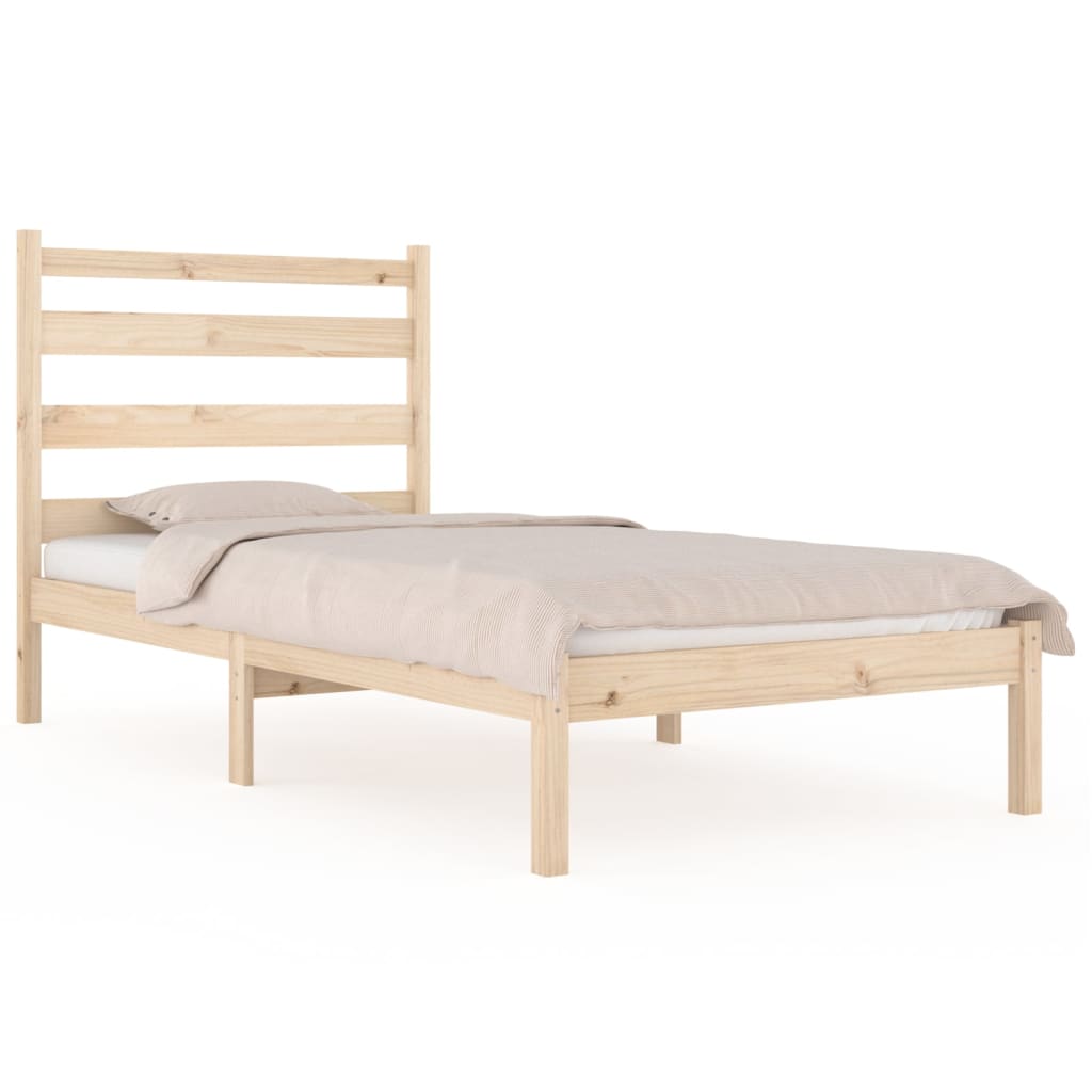 3103633 Bed Frame Without Mattress Solid Wood 90X200 Cm (810002+818400)