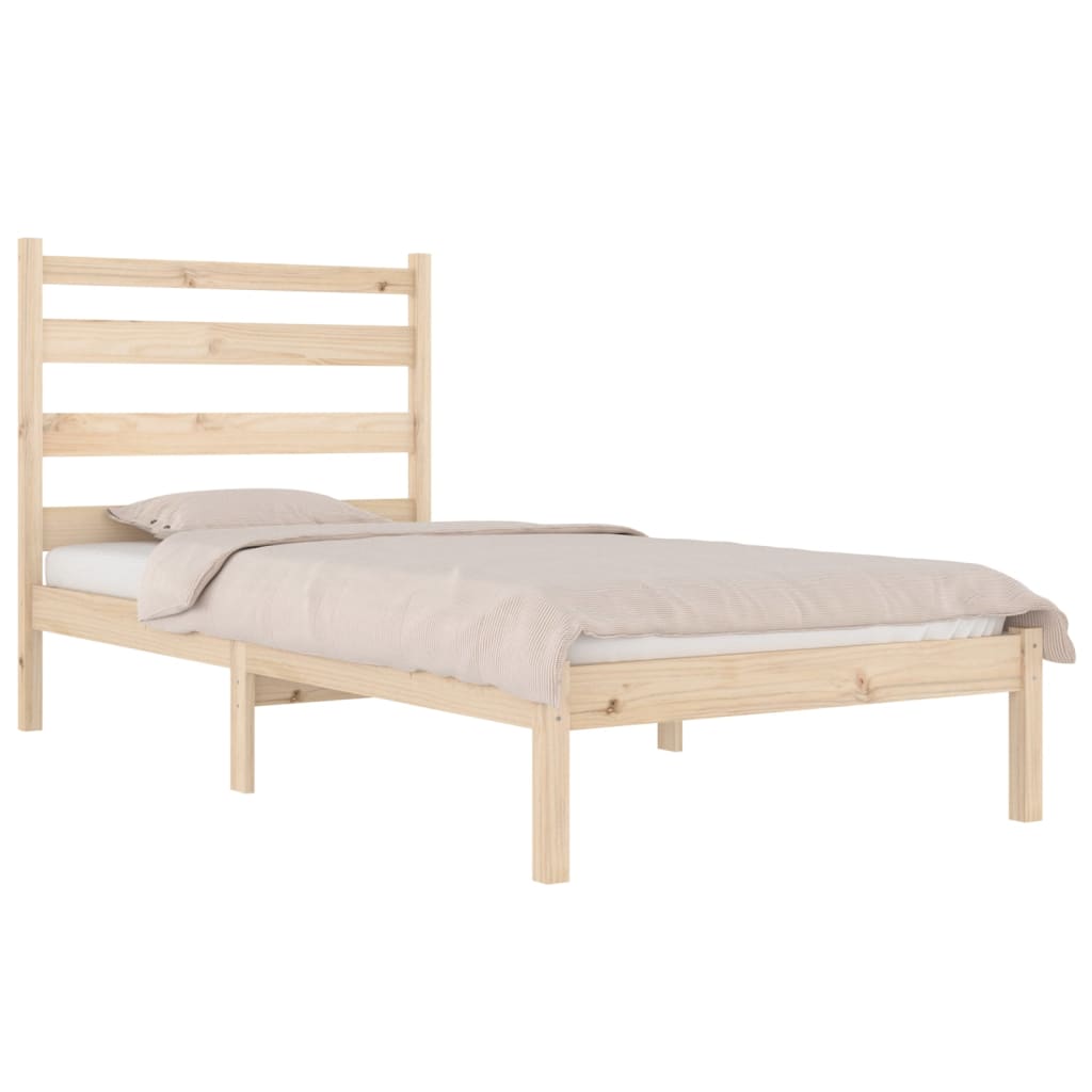 3103633 Bed Frame Without Mattress Solid Wood 90X200 Cm (810002+818400)