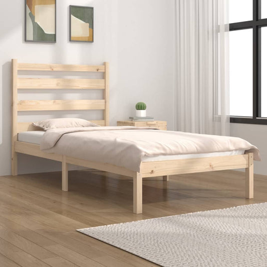 3103633 Bed Frame Without Mattress Solid Wood 90X200 Cm (810002+818400)