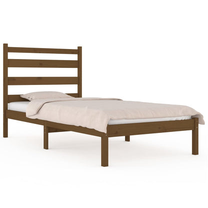 3103641 Bed Frame Without Mattress Honey Brown Solid Wood 100X200 Cm (810010+818408)