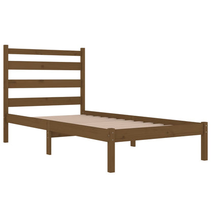 3103641 Bed Frame Without Mattress Honey Brown Solid Wood 100X200 Cm (810010+818408)