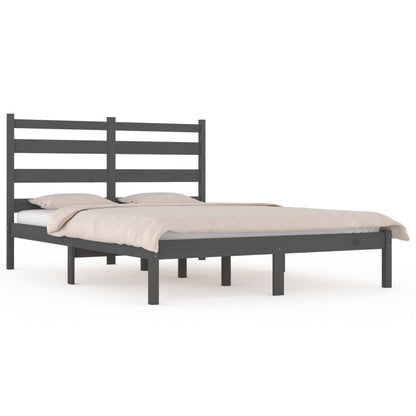 3103645 Bed Frame Without Mattress Grey Solid Wood 120X200 Cm (810014+818412)