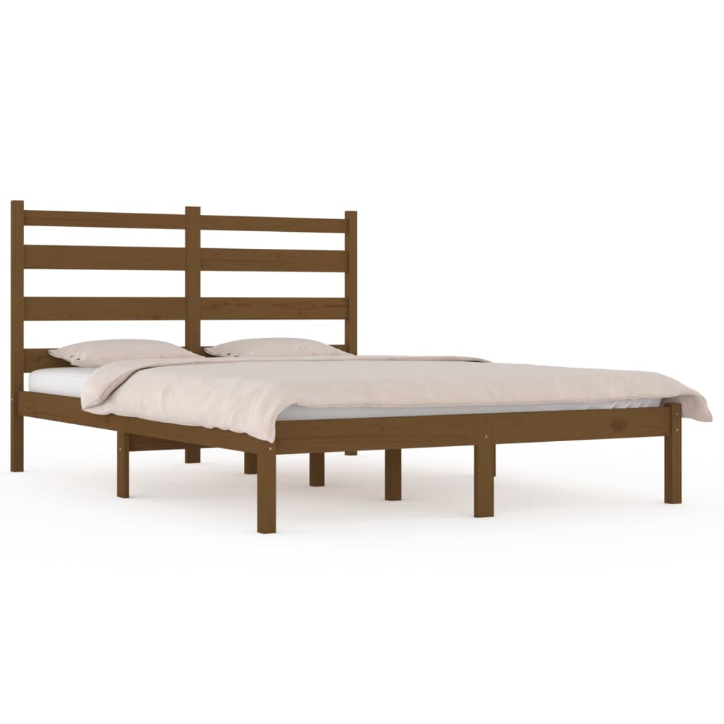 3103646 Bed Frame Without Mattress Honey Brown Solid Wood 120X200 Cm (810015+818413)