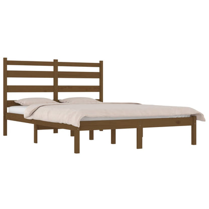 3103646 Bed Frame Without Mattress Honey Brown Solid Wood 120X200 Cm (810015+818413)