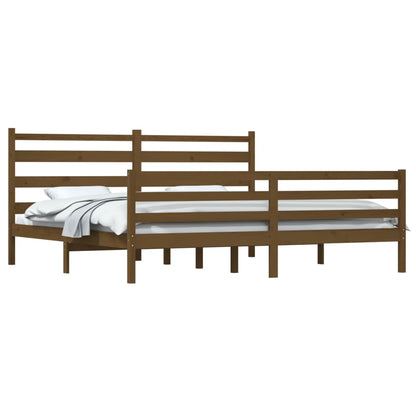 Bed Frame Without Mattress Solid Wood Pine 200X200 Cm Honey Brown