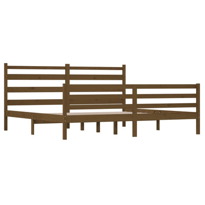 Bed Frame Without Mattress Solid Wood Pine 200X200 Cm Honey Brown