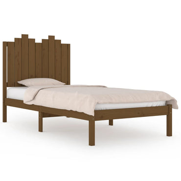 3103771 Bed Frame Without Mattress Honey Brown Solid Wood 100X200 Cm (810010+818458)