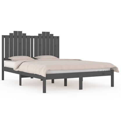 3103775 Bed Frame Without Mattress Grey Solid Wood 120X200 Cm (810014+818462)