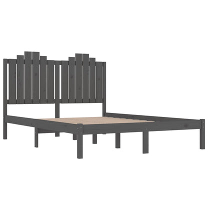 3103775 Bed Frame Without Mattress Grey Solid Wood 120X200 Cm (810014+818462)