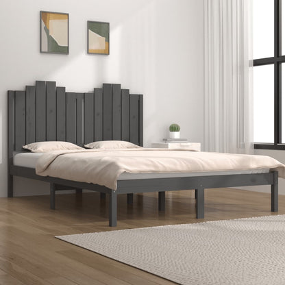 3103775 Bed Frame Without Mattress Grey Solid Wood 120X200 Cm (810014+818462)